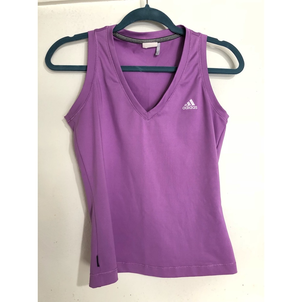 Adidas purple tennis vneck tank